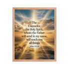 John 14:26 Bible Verse will send Premium Luster Photo Paper Framed Poster Red Oak 16″×20″