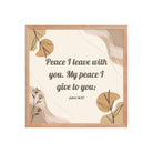 John 14:27 Bible Verse, Peace I Premium Luster Photo Paper Framed Poster Wall Art Red Oak 18″×18″