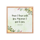 John 14:27 Bible Verse, My peace Premium Luster Photo Paper Framed Poster Wall Art Red Oak 18″×18″