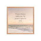 John 14:27 Bible Verse, not as the Premium Luster Photo Paper Framed Poster Wall Art Red Oak 18″×18″