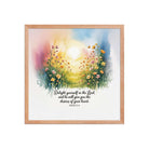 Psalm 37:4 Bible Verse, will give Premium Luster Photo Paper Framed Poster Red Oak 18″×18″