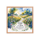 Psalm 37:4 Bible Verse, desires Premium Luster Photo Paper Framed Poster Red Oak 18″×18″