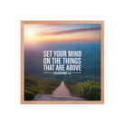 Colossians 3:2 Bible Verse your mind Premium Luster Photo Paper Framed Poster Red Oak 18″×18″