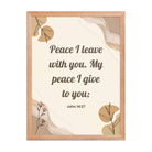 John 14:27 Bible Verse, Peace I Premium Luster Photo Paper Framed Poster Wall Art Red Oak 18″×24″