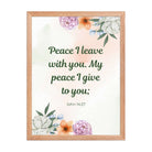 John 14:27 Bible Verse, with you Premium Luster Photo Paper Framed Poster Wall Art Red Oak 18″×24″