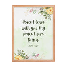 John 14:27 Bible Verse, My peace Premium Luster Photo Paper Framed Poster Wall Art Red Oak 18″×24″