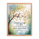 Psalm 37:4 Bible Verse, Yourself Premium Luster Photo Paper Framed Poster Red Oak 18″×24″