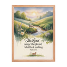 Psalm 23:1 Bible Verse, Lord Premium Luster Photo Paper Framed Poster Red Oak 18″×24″