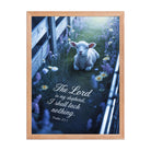 Psalm 23:1 Bible Verse, Shepherd Premium Luster Photo Paper Framed Poster Red Oak 18″×24″