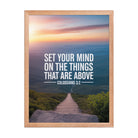 Colossians 3:2 Bible Verse your mind Premium Luster Photo Paper Framed Poster Red Oak 18″×24″