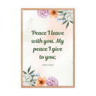 John 14:27 Bible Verse, with you Premium Luster Photo Paper Framed Poster Wall Art Red Oak 24″×36″