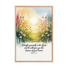 Psalm 37:4 Bible Verse, will give Premium Luster Photo Paper Framed Poster Red Oak 24″×36″