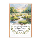 Psalm 23:1 Bible Verse, is my Premium Luster Photo Paper Framed Poster Red Oak 24″×36″
