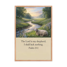 Psalm 23:1 Bible Verse, I shall Premium Luster Photo Paper Framed Poster Red Oak 24″×36″
