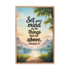 Colossians 3:2 Bible Verse Set Premium Luster Photo Paper Framed Poster Red Oak 24″×36″