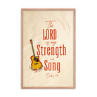 Exodus 15:2 Bible Verse, The LORD is my strength Premium Luster Photo Paper Framed Poster Wall Art Red Oak 24″×36″