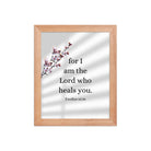 Exodus 15:26 Bible Verse, diligently listen Premium Luster Photo Paper Framed Poster Wall Art Red Oak 8″×10″