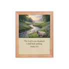 Psalm 23:1 Bible Verse, I shall Premium Luster Photo Paper Framed Poster Red Oak 8″×10″