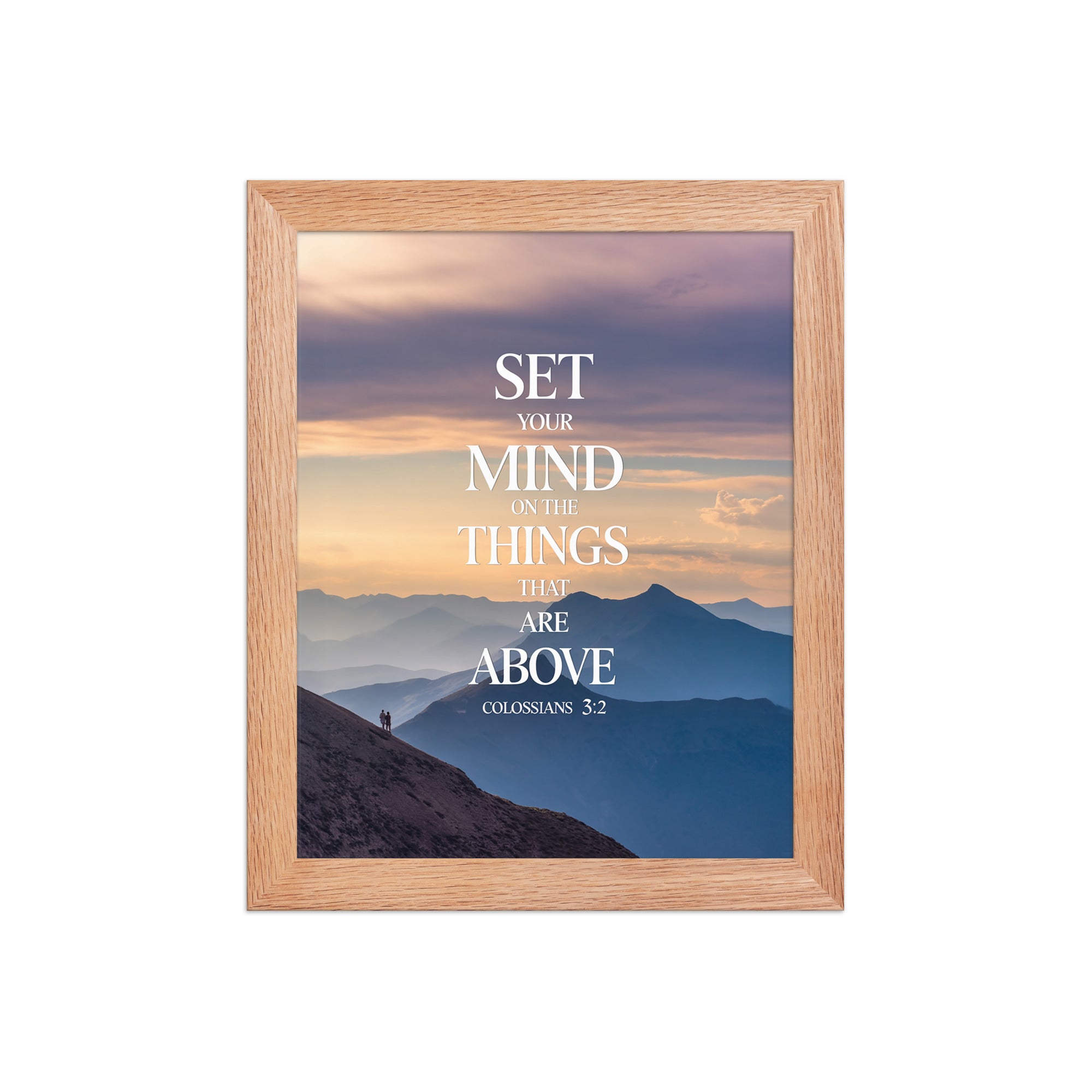 Colossians 3:2 Bible Verse things that Premium Luster Photo Paper Framed Poster Red Oak 8″×10″