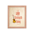 Exodus 15:2 Bible Verse, The LORD is my strength Premium Luster Photo Paper Framed Poster Wall Art Red Oak 8″×10″