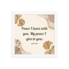 John 14:27 Bible Verse, Peace I Premium Luster Photo Paper Framed Poster Wall Art White 10″×10″