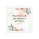 John 14:27 Bible Verse, with you Premium Luster Photo Paper Framed Poster Wall Art White 10″×10″