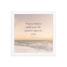 John 14:27 Bible Verse, not as the Premium Luster Photo Paper Framed Poster Wall Art White 10″×10″