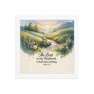 Psalm 23:1 Bible Verse, Lord Premium Luster Photo Paper Framed Poster White 10″×10″