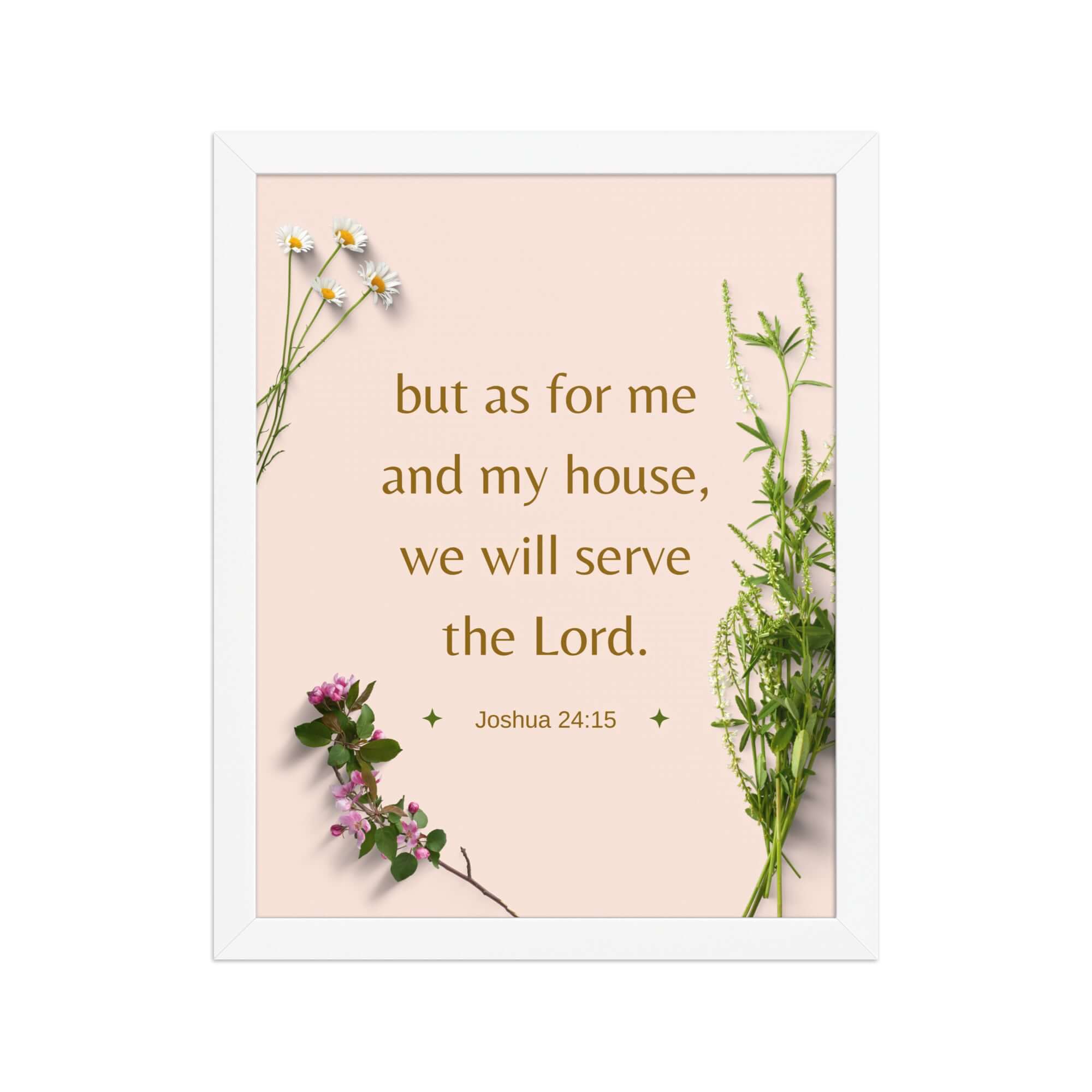 Joshua 24:15 Bible Verse, your fathers Premium Luster Photo Paper Framed Poster Wall Art White 11″×14″