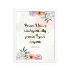 John 14:27 Bible Verse, with you Premium Luster Photo Paper Framed Poster Wall Art White 11″×14″