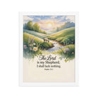 Psalm 23:1 Bible Verse, Lord Premium Luster Photo Paper Framed Poster White 11″×14″