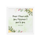 John 14:27 Bible Verse, My peace Premium Luster Photo Paper Framed Poster Wall Art White 12″×12″