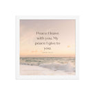 John 14:27 Bible Verse, not as the Premium Luster Photo Paper Framed Poster Wall Art White 12″×12″