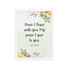 John 14:27 Bible Verse, My peace Premium Luster Photo Paper Framed Poster Wall Art White 12″×16″