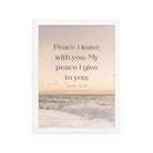 John 14:27 Bible Verse, not as the Premium Luster Photo Paper Framed Poster Wall Art White 12″×16″