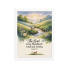 Psalm 23:1 Bible Verse, Lord Premium Luster Photo Paper Framed Poster White 12″×16″