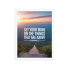 Colossians 3:2 Bible Verse your mind Premium Luster Photo Paper Framed Poster White 12″×16″