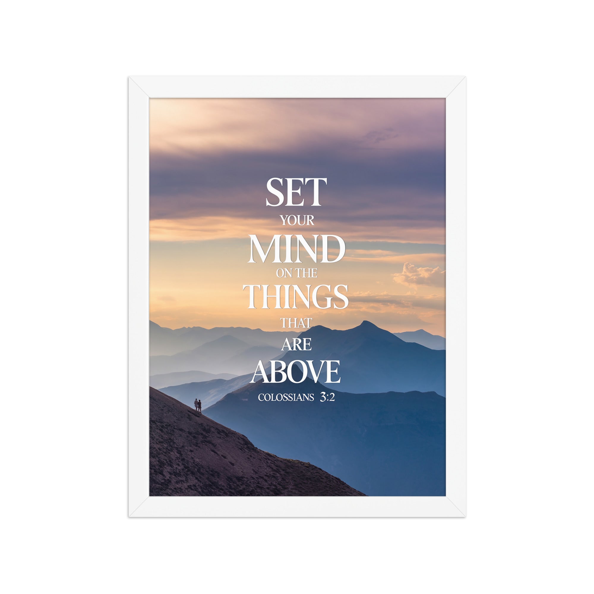 Colossians 3:2 Bible Verse things that Premium Luster Photo Paper Framed Poster White 12″×16″