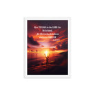 Psalm 107:1 Bible Verse, Give Thanks to the Lord Premium Luster Photo Paper Framed Poster Wall Art White 12″×16″