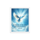 John 14:26 Bible Verse, Holy Spirit Dove Premium Luster Photo Paper Framed Poster Wall Art White 12″×16″