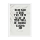 Romans 6:23 Bible Verse, eternal life Premium Luster Photo Paper Framed Poster Wall Art White 12″×18″