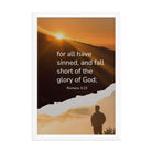 Romans 3:23 Bible Verse, of God Premium Luster Photo Paper Framed Poster Wall Art White 12″×18″