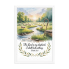 Psalm 23:1 Bible Verse, is my Premium Luster Photo Paper Framed Poster White 12″×18″