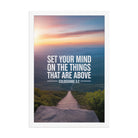 Colossians 3:2 Bible Verse your mind Premium Luster Photo Paper Framed Poster White 12″×18″