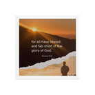 Romans 3:23 Bible Verse, of God Premium Luster Photo Paper Framed Poster Wall Art White 14″×14″