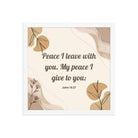 John 14:27 Bible Verse, Peace I Premium Luster Photo Paper Framed Poster Wall Art White 14″×14″