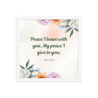 John 14:27 Bible Verse, with you Premium Luster Photo Paper Framed Poster Wall Art White 14″×14″