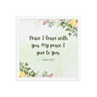 John 14:27 Bible Verse, My peace Premium Luster Photo Paper Framed Poster Wall Art White 14″×14″