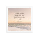 John 14:27 Bible Verse, not as the Premium Luster Photo Paper Framed Poster Wall Art White 14″×14″