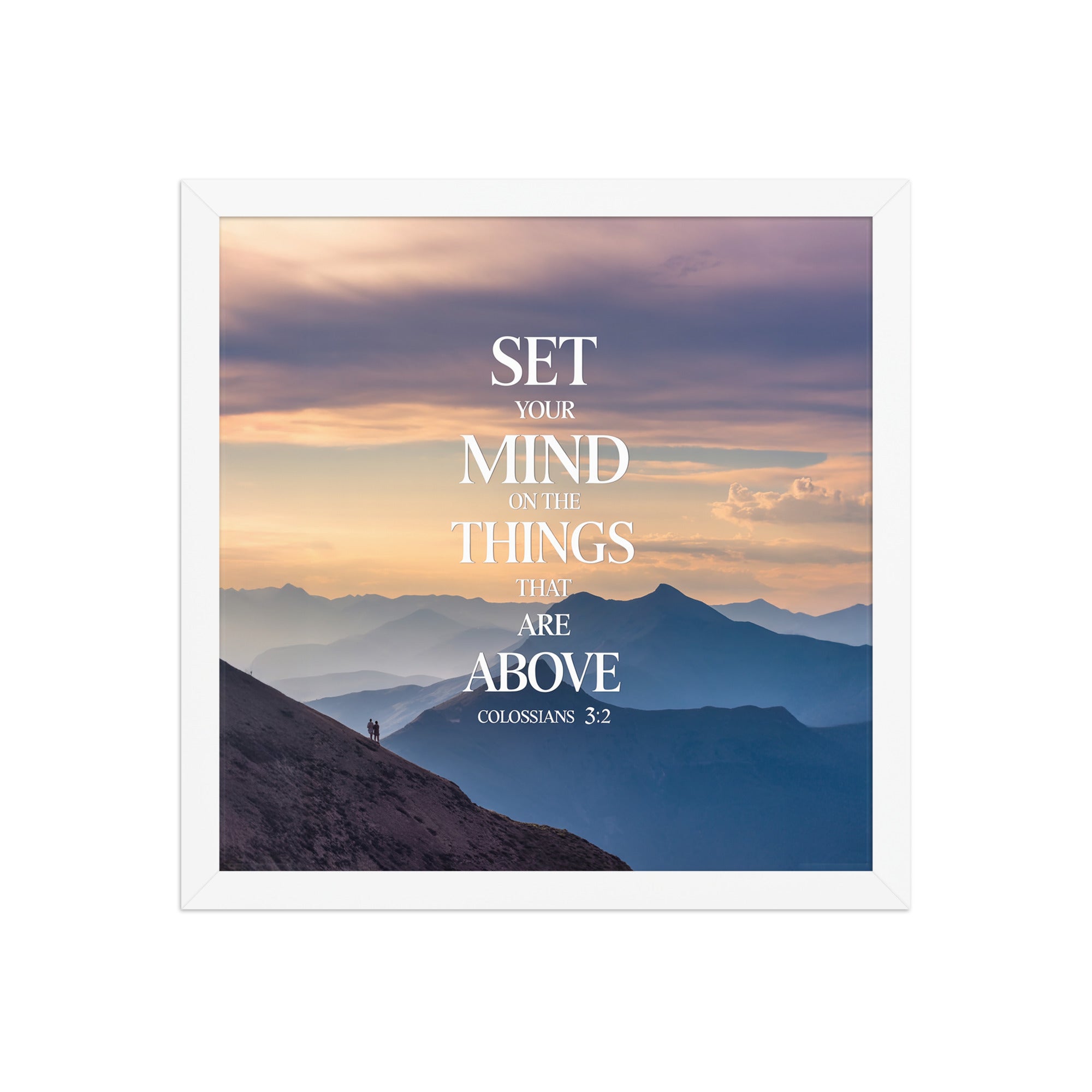 Colossians 3:2 Bible Verse things that Premium Luster Photo Paper Framed Poster White 14″×14″